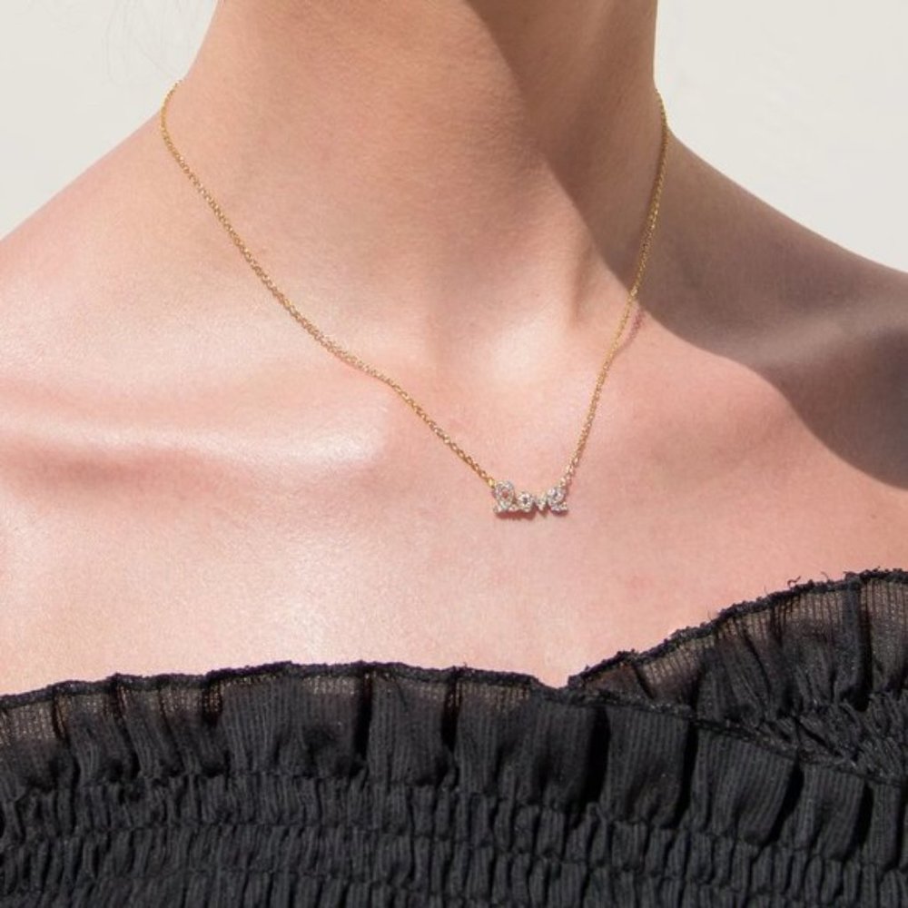 Dainty Love Script Necklace - Picture 4 of 7